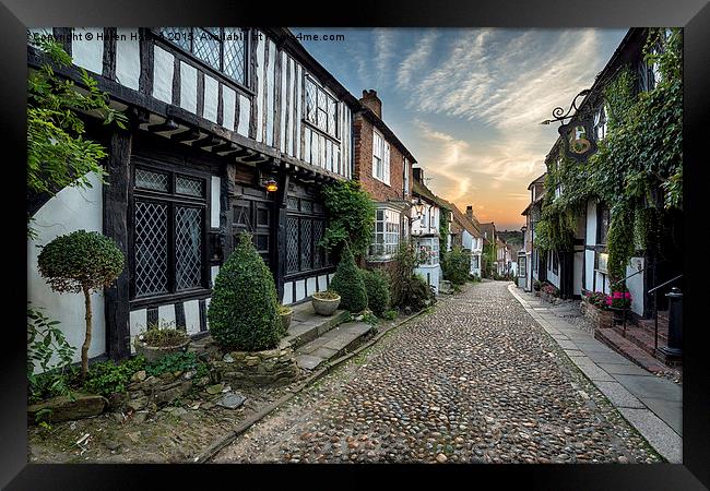 Beautiful Cobbled Street Framed Print by Helen Hotson