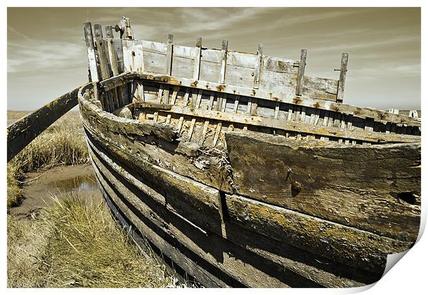 Rotting Boat Print by Stephen Mole