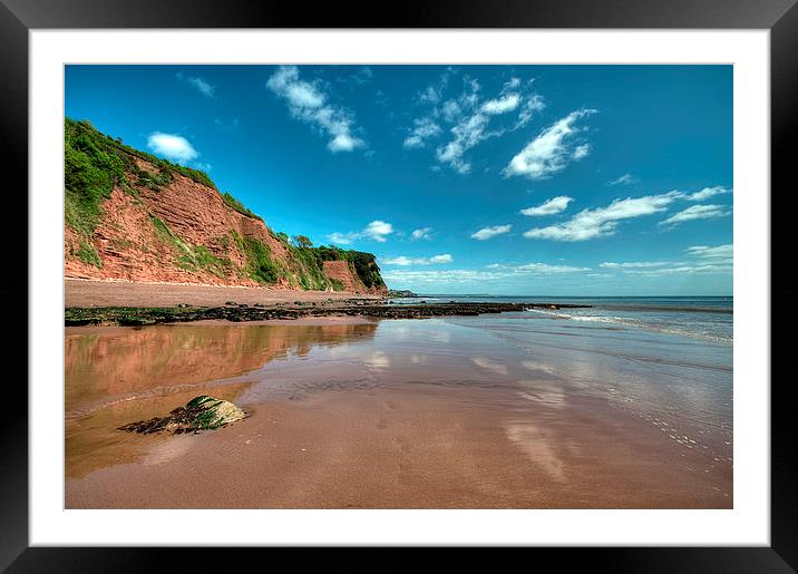  Ness Beach Shaldon low tide reflections Framed Mounted Print by Rosie Spooner