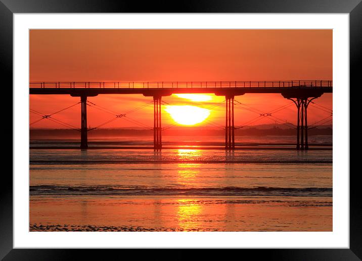 Pier At Sunset Framed Mounted Print by Kerri Dowling