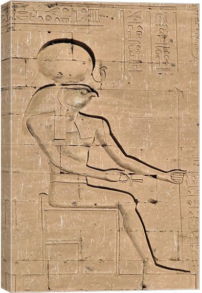 Horus god hieroglyph 2 Canvas Print by Ruth Hallam