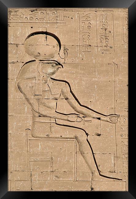 Horus god hieroglyph 2 Framed Print by Ruth Hallam