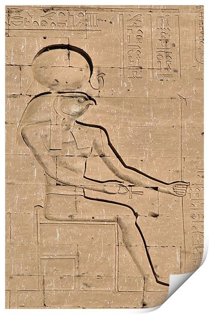 Horus god hieroglyph 2 Print by Ruth Hallam