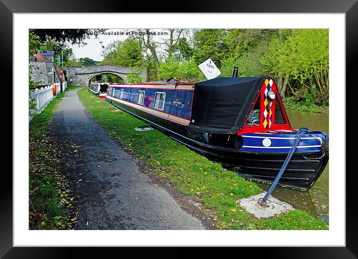  A Narrow boat on the Shropshire Union canal Framed Mounted Print by Frank Irwin