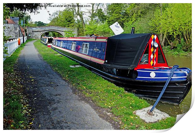  A Narrow boat on the Shropshire Union canal Print by Frank Irwin