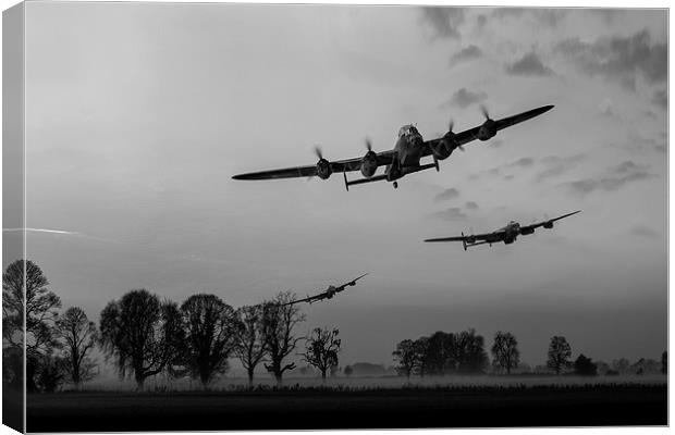 Dambusters departing black and white version Canvas Print by Gary Eason