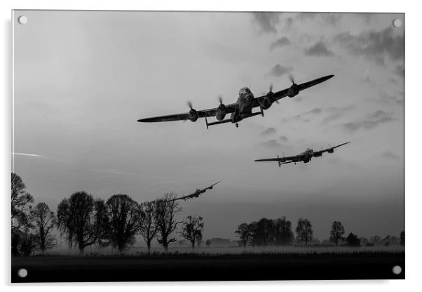 Dambusters departing black and white version Acrylic by Gary Eason