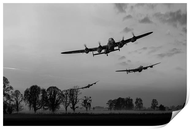 Dambusters departing black and white version Print by Gary Eason