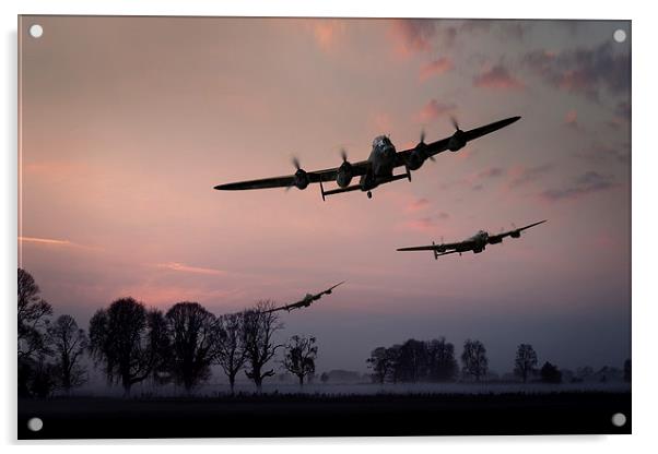 Dambusters departing from Lincolnshire Acrylic by Gary Eason