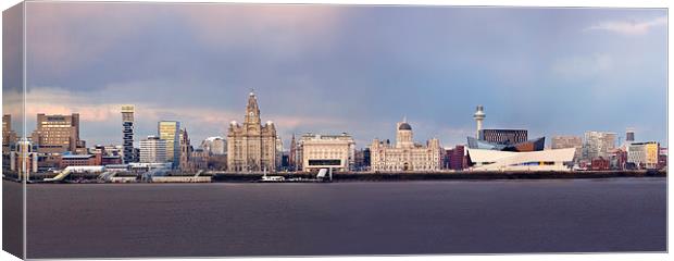 Liverpool Waterfront Panorama Canvas Print by John Hickey-Fry