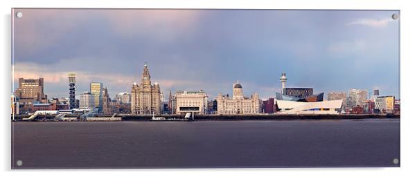 Liverpool Waterfront Panorama Acrylic by John Hickey-Fry
