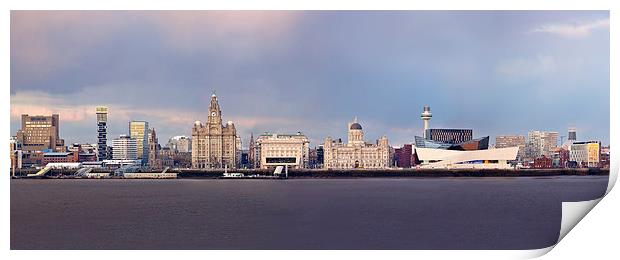 Liverpool Waterfront Panorama Print by John Hickey-Fry