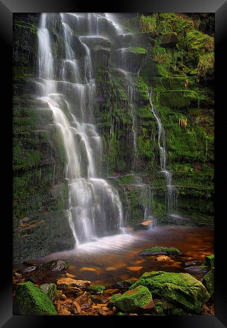 Middle Black Clough Waterfall Framed Print by Darren Galpin