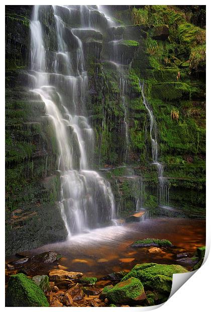 Middle Black Clough Waterfall Print by Darren Galpin