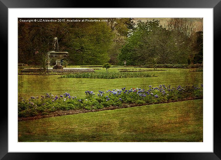 Fountain and Gardens at Haddo Framed Mounted Print by LIZ Alderdice
