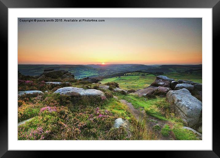  Over Owler Tor Framed Mounted Print by paula smith