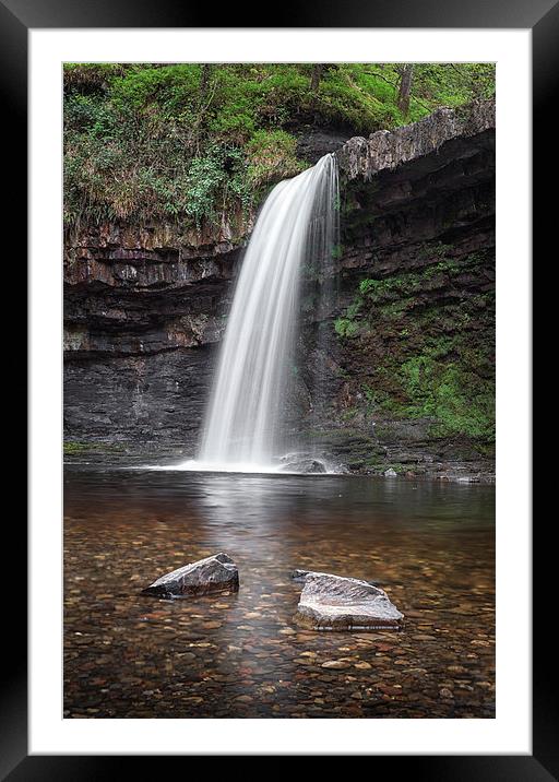  Lady Falls or Sgwd Gwladus Framed Mounted Print by Leighton Collins