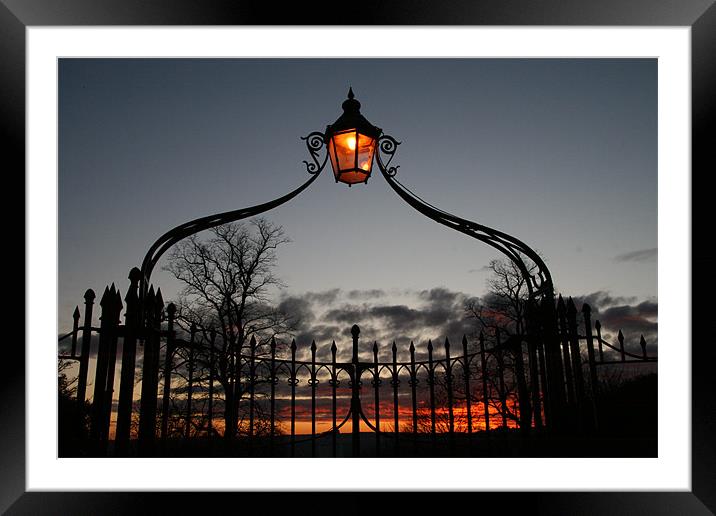 Bird Cage Gate Glow Framed Mounted Print by mark blower