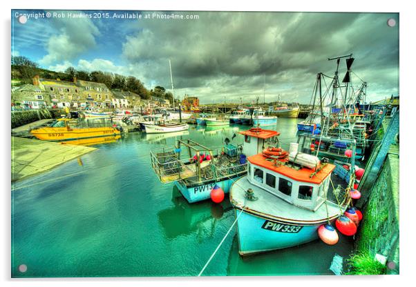  Padstow Colours  Acrylic by Rob Hawkins