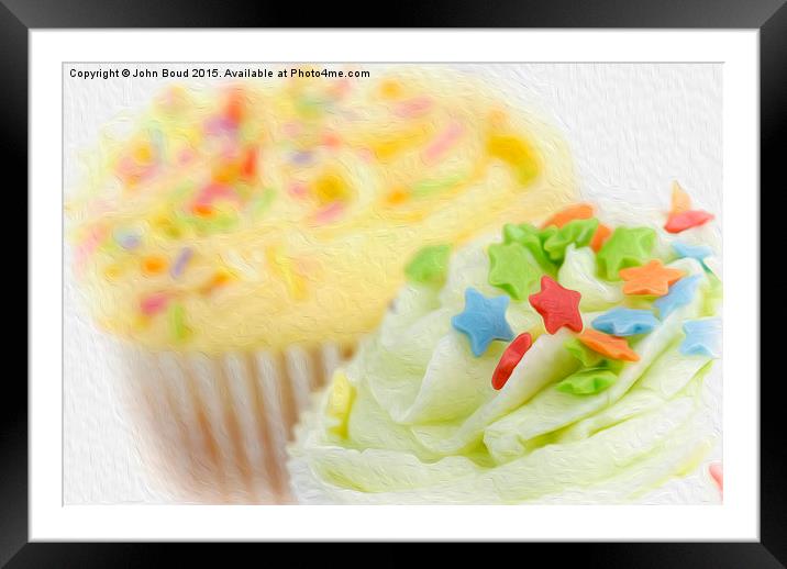 Colourful  Cupcakes  Framed Mounted Print by John Boud
