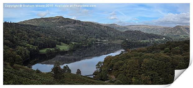 Grasmere panorama Print by Graham Moore