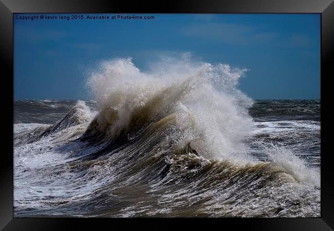  when 2 waves collide  Framed Print by kevin long