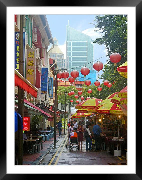 Singapore - Old and New Framed Mounted Print by Mark Sellers
