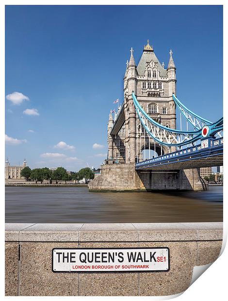  The Queen's Walk View Print by LensLight Traveler