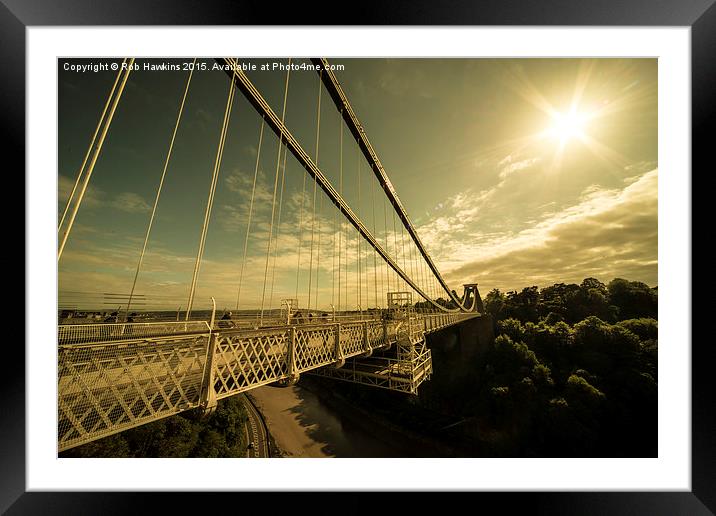  Clifton Bridge Sunset  Framed Mounted Print by Rob Hawkins