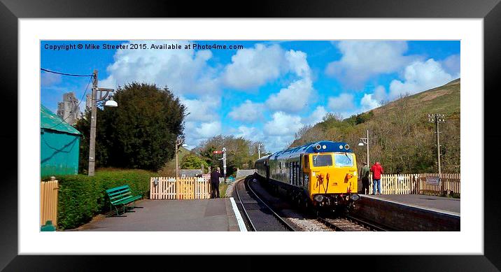  Class 50 at Corfe Castle Framed Mounted Print by Mike Streeter