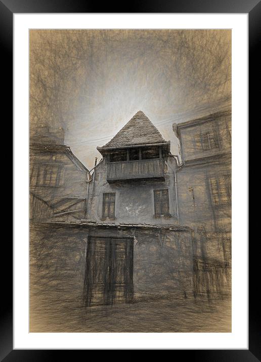 Ancient House from Old Town Sibiu Romania Framed Mounted Print by Adrian Bud