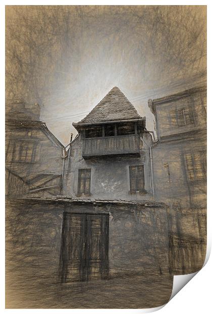 Ancient House from Old Town Sibiu Romania Print by Adrian Bud