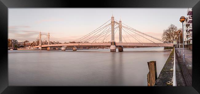  The Albert Bridge Panorama Framed Print by LensLight Traveler