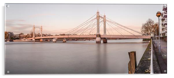  The Albert Bridge Panorama Acrylic by LensLight Traveler