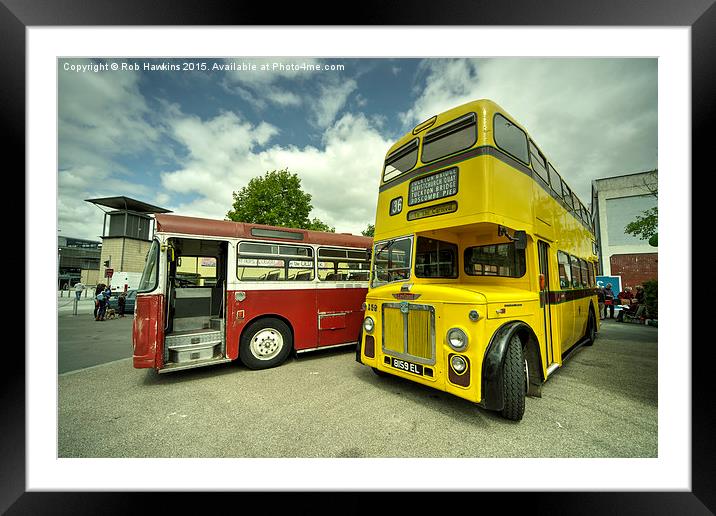  Red Bus Yellow Bus  Framed Mounted Print by Rob Hawkins