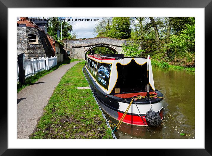  A Canal Narrowboat on the Shropshire Union canal Framed Mounted Print by Frank Irwin