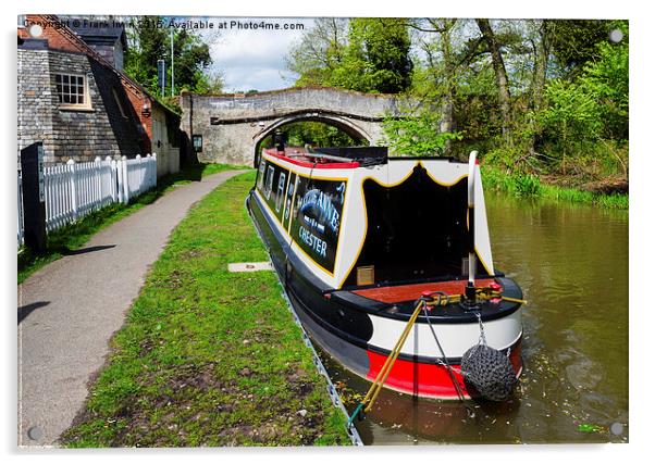  A Canal Narrowboat on the Shropshire Union canal Acrylic by Frank Irwin