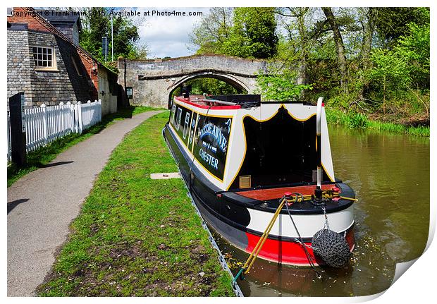  A Canal Narrowboat on the Shropshire Union canal Print by Frank Irwin