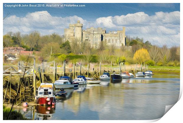  Arundel Castle and The Arun Print by John Boud