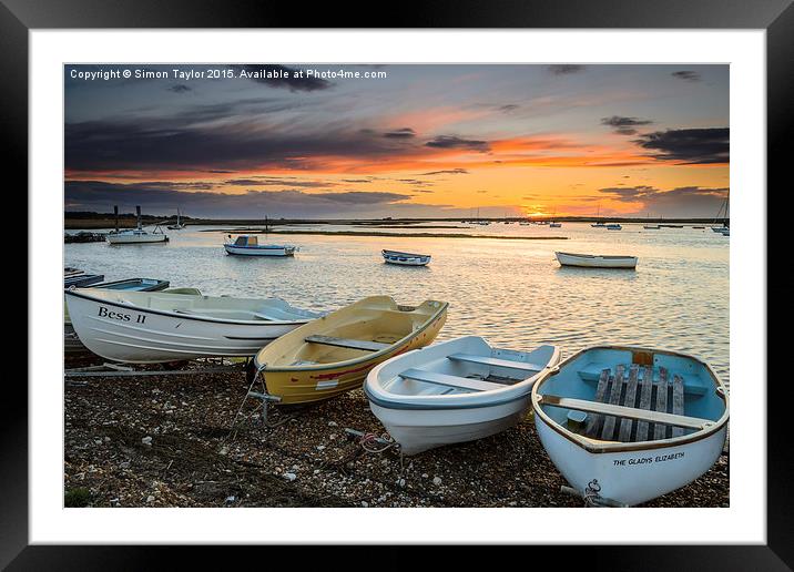  Brancaster Staithe at Sunset Framed Mounted Print by Simon Taylor