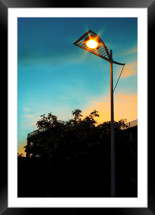 The Lonely Street Lamp Framed Mounted Print by Kimi Johnnason