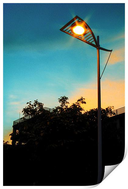 The Lonely Street Lamp Print by Kimi Johnnason