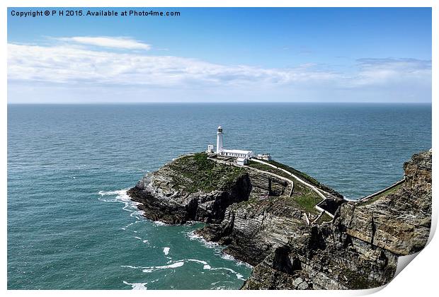  South Stack Lighthouse Print by P H