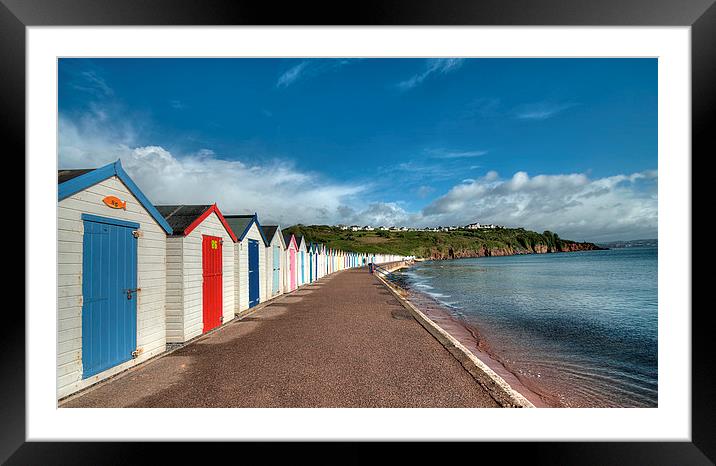  Broadsands Beach Huts early morning  Framed Mounted Print by Rosie Spooner