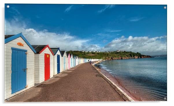  Broadsands Beach Huts early morning  Acrylic by Rosie Spooner