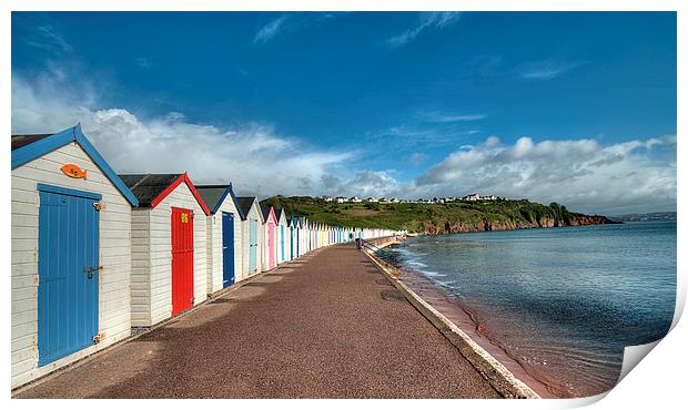 Broadsands Beach Huts early morning  Print by Rosie Spooner