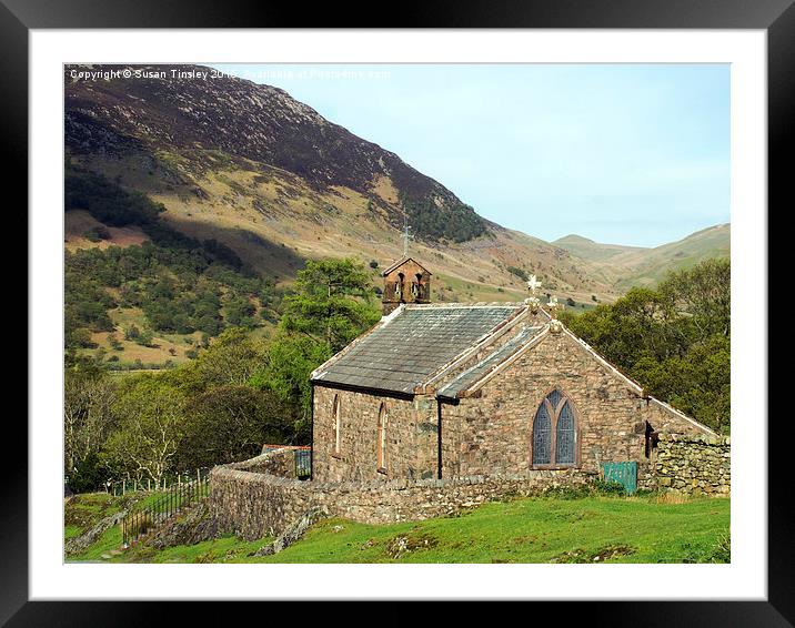 Buttermere church Framed Mounted Print by Susan Tinsley