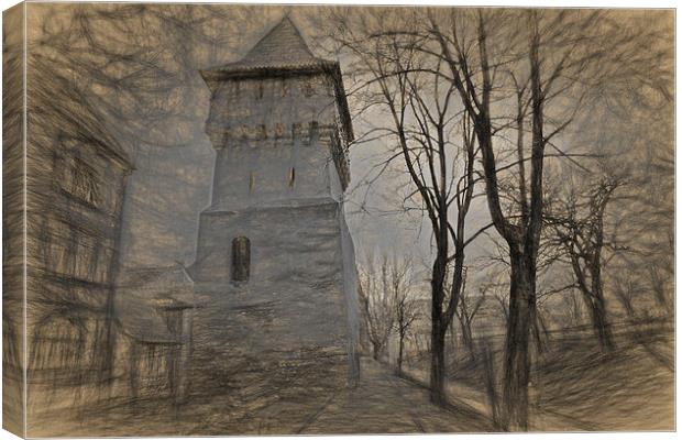 Defense Tower Sibiu Romania Canvas Print by Adrian Bud