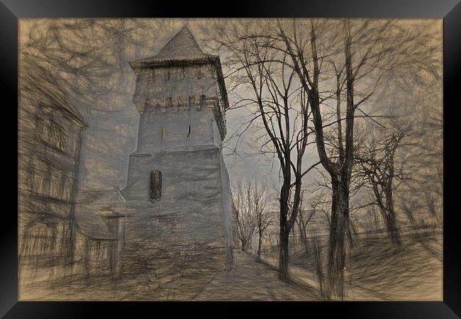 Defense Tower Sibiu Romania Framed Print by Adrian Bud