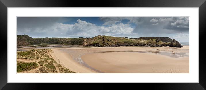  Three Cliffs Bay Gower Framed Mounted Print by Leighton Collins